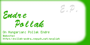 endre pollak business card